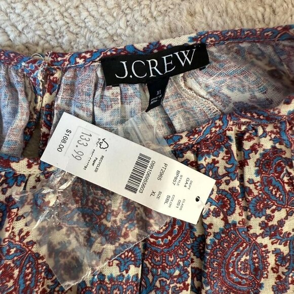 Crew Smocked Waist Boho Dress | Paisley Floral Print | Womens Size XL - Picture 4 of 6